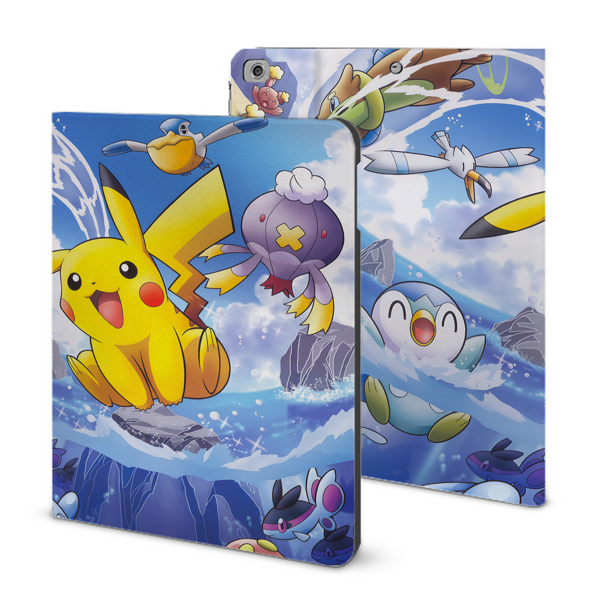 （画像用） ポケットモンスター Pokémon IPad ケース ブック型 PUレザー TPU 耐衝撃 軽量 薄型 ペン収納なし 全面保護 IPad 各モデル対応